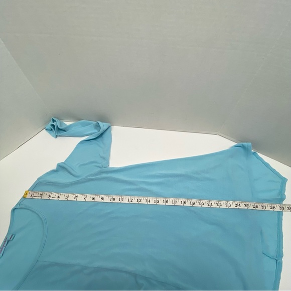 Fresh Produce Studio Tunic Blue Top Size M/L Handkerchief Hem Scoop Neck READ - Picture 7 of 8